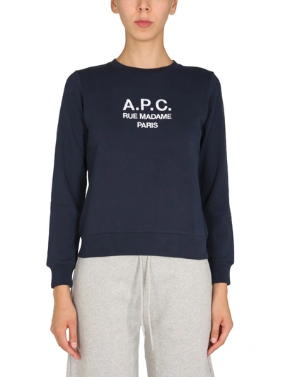 Shop Apc "tina" Sweatshirt In Blue
