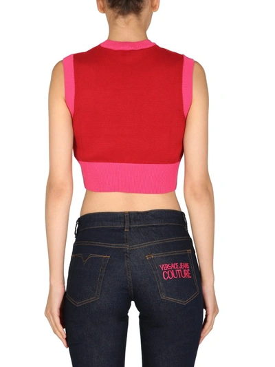 Shop Versace Jeans Couture Cropped Vest In Multicolour