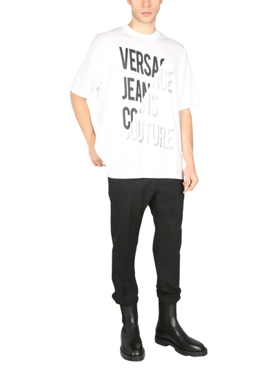 Shop Versace Jeans Couture Crew Neck T-shirt In White