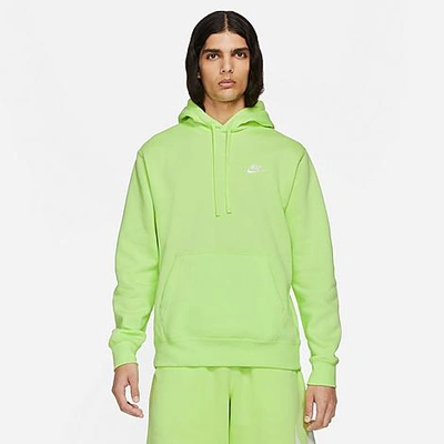 Shop Nike Sportswear Club Fleece Embroidered Hoodie In Light Lemon Twist/ Light Lemon Twist/white