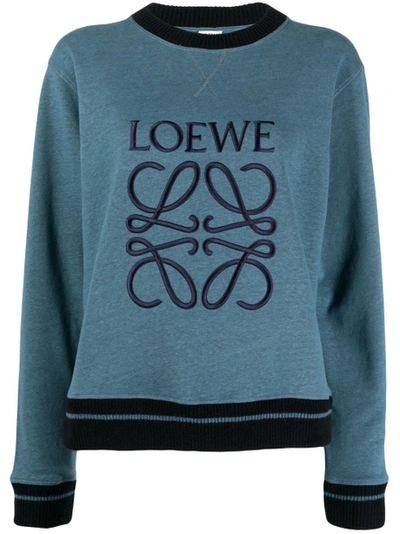 Shop Loewe Anagram Sweatshirt Duck Blue