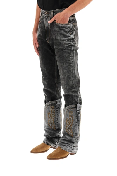 Y/project Y Project Jeans With Cowboy Hems In Black | ModeSens
