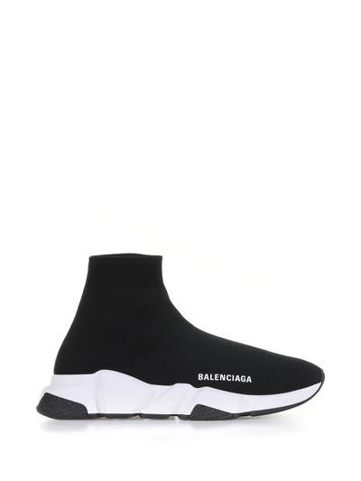 Shop Balenciaga Speed Sneakers In Blk Wht Blk