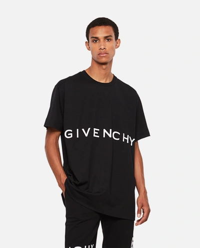 Givenchy Oversized Logo-embroidered Cotton-jersey T-shirt In Black |  ModeSens