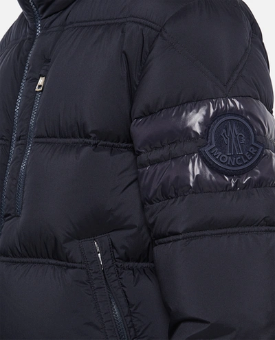 Shop Moncler Delaume Nylon Down Jacket In Blue