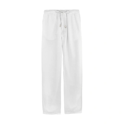 Shop Vilebrequin Pantalon En Lin Homme Uni In Blanc