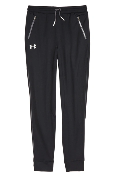 Shop Under Armour Pennant Tapered Sweatpants In Black / / White