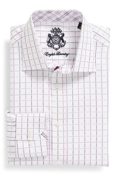 Shop English Laundry Check Regular Fit Dress Shirt In Purple