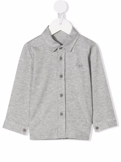 Shop Il Gufo Plain Button-down Shirt In Grey