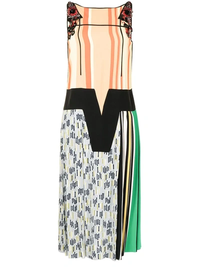 Pre-owned Prada Bead-embellished Midi Dress In Multicolour