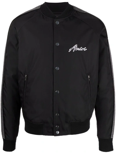 Shop Amiri Hardcore Satin Bomber Jacket In Black