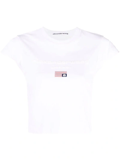 Shop Alexander Wang Flag Print T-shirt In White