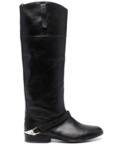 Shop Golden Goose Knee-length Leather Boots In Black