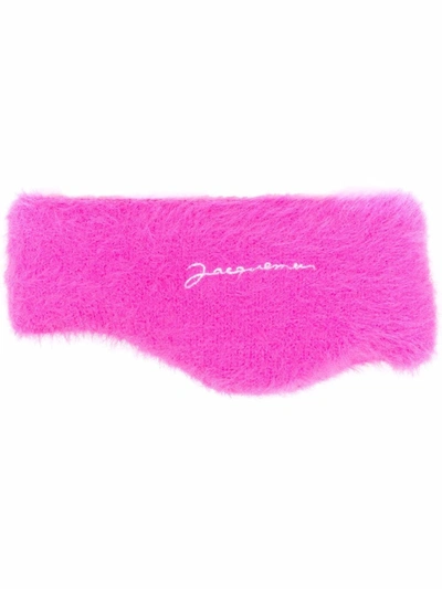 Shop Jacquemus Neve Knitted Headband In Pink