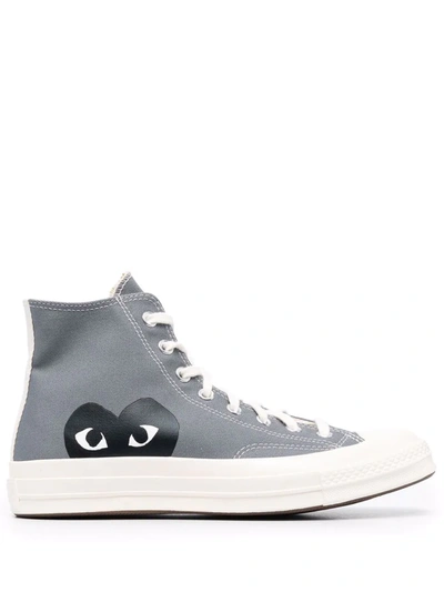 Shop Comme Des Garçons Play X Converse Chuck 70 High-top Sneakers In Grey