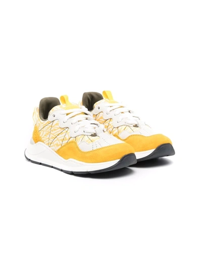 Shop Fendi Ff-logo Sneakers In Yellow