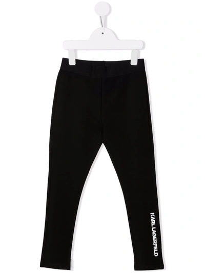 Shop Karl Lagerfeld Logo Print Leggings In Black