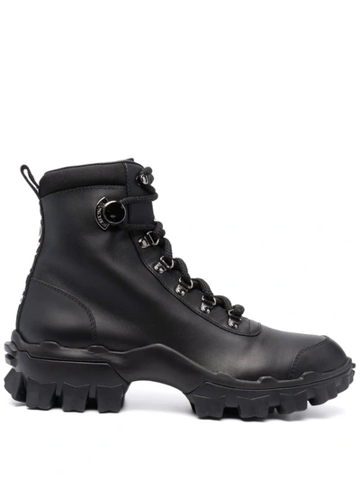 Shop Moncler Helis Lace-up Ankle Boots In Black