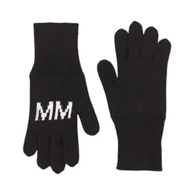 Shop Mm6 Margiela Mm6 Maison Margiela Black Branded Gloves