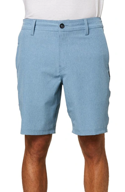 Shop O'neill Reserve Heather Hybrid Water Resistant Swim Shorts In Blue Shadow