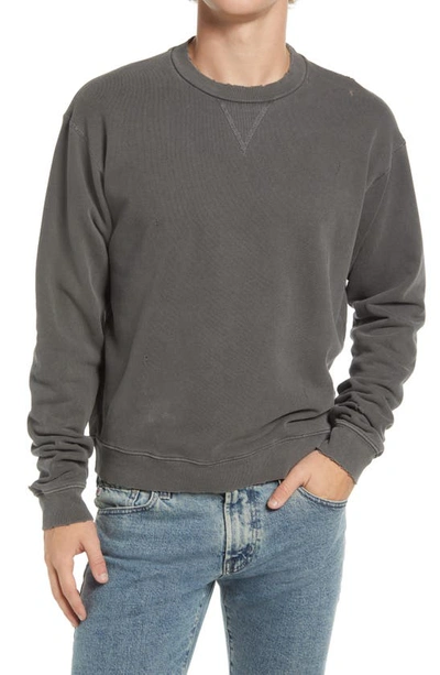 Shop John Elliott Folsom Ripped Crewneck Sweatshirt In Vintage Black