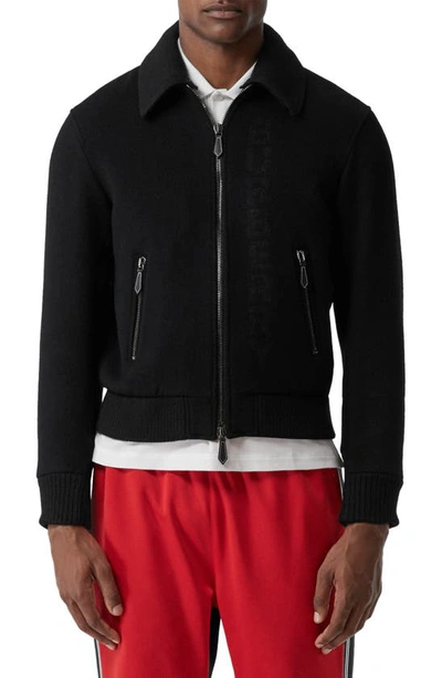 Shop Burberry Wykeham Virgin Wool & Cashmere Bomber Jacket In Black