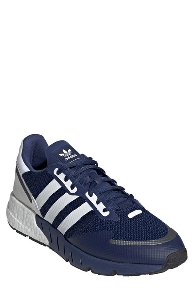 Shop Adidas Originals Zx 1k Boost Sneaker In Dark Blue/ White/ Core Black