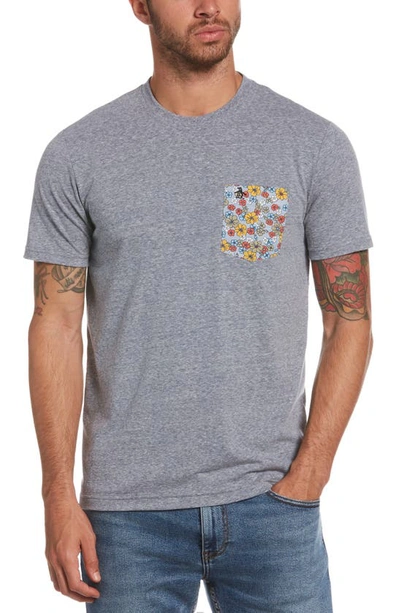Original Penguin Men's Textured Floral Graphic Pocket T-shirt In Faded  Denim | ModeSens
