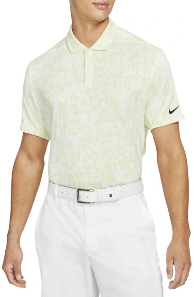 Shop Nike Dri-fit Adv Tiger Woods Golf Polo In Light Lemon Twist/ White