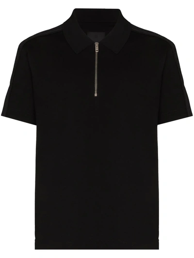 Shop Givenchy Zip-detail Polo Shirt In Black