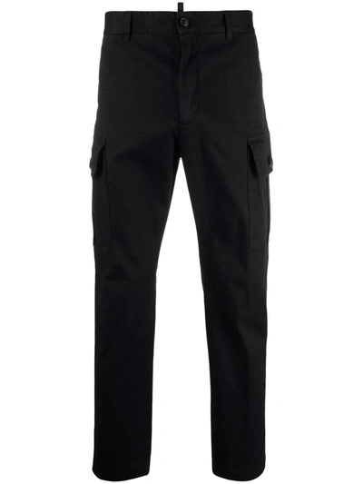 Shop Dsquared2 Straight-cut Cargo Trousers In Black
