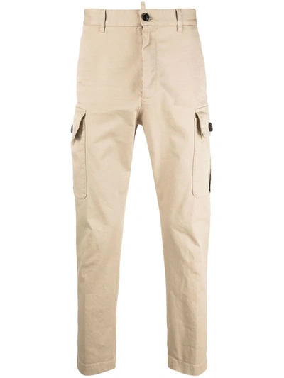 Shop Dsquared2 Straight-leg Cargo Trousers In Neutrals