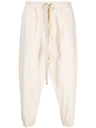 Shop Alchemy Drawstring Waist Cropped Trousers In Neutrals