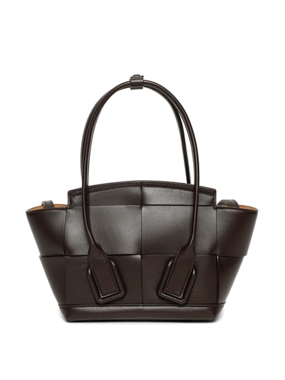 Shop Bottega Veneta Arco Leather Bag In Black