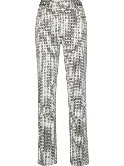 Shop Givenchy 4g Jacquard Jeans In Weiss