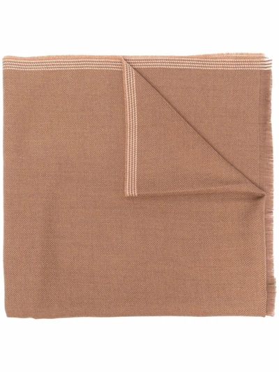 Shop Fay Frayed-edge Scarf In Nude