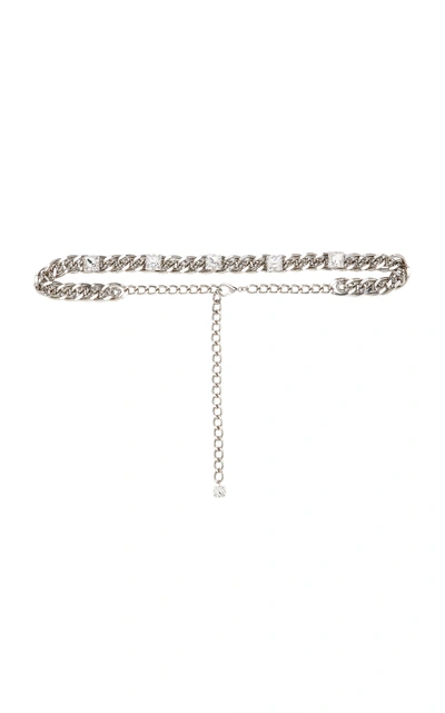 Shop Alessandra Rich Women's Crystal-embellished Silver-tone Belt