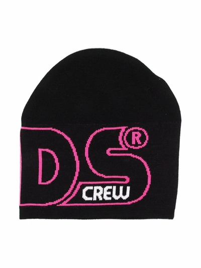 Gcds Teen Logo Print Beanie In 黑色