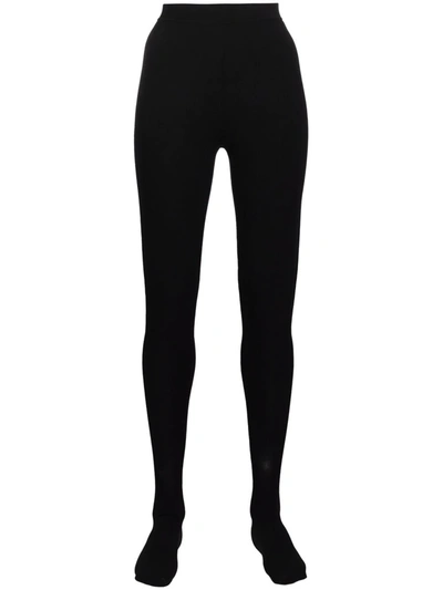Shop Dion Lee High-waisted Foot-covered Tights In Black