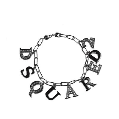 Shop Dsquared2 Tbd 09 Rhinestones Bracelet In Silver