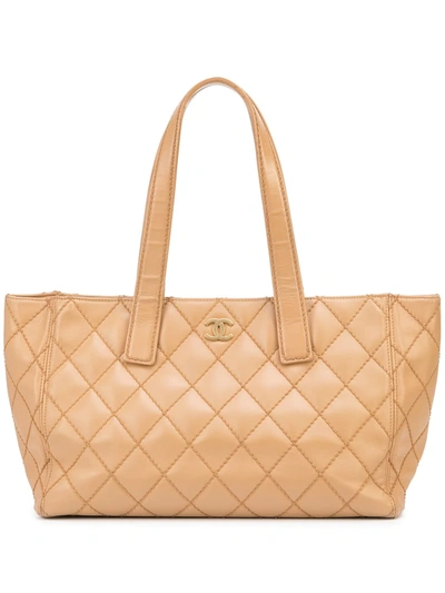 Pre-owned Chanel Wild Stitch Tote Bag In Neutrals