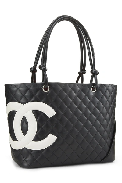 Pre-owned Chanel Black Quilted Calfskin Cambon Tote Large