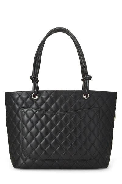 Pre-owned Chanel Black Quilted Calfskin Cambon Tote Large