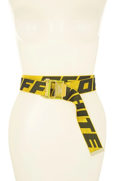Shop Off-white Logo Belt In Yellow