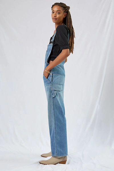 Shop Amo Ally Relaxed Denim Overalls In Blue
