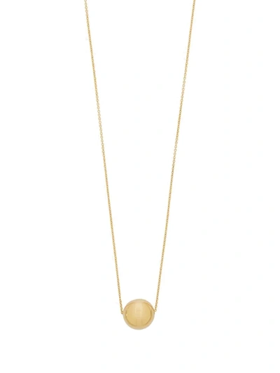 Shop Saint Laurent Large Sphere Necklace In Gold