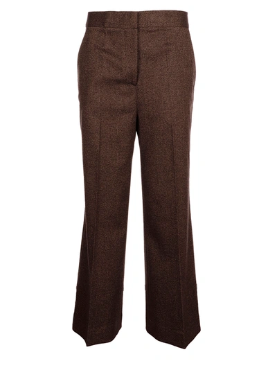 Shop Victoria Victoria Beckham Cropped Flared Trouser In Toffeebrown