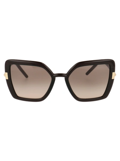 Shop Prada 0pr 09ws Sunglasses In 05m3d0 Crystal Dark Brown
