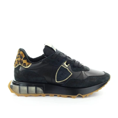Shop Philippe Model La Rue Mondial Animalier Black Sneaker In Nero