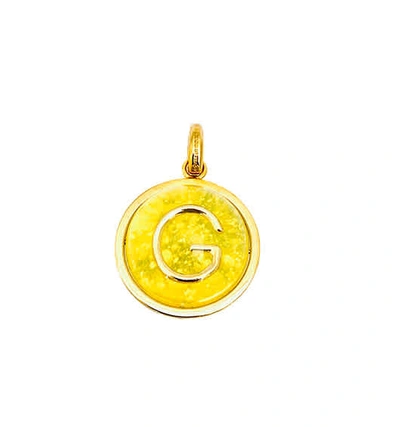 Shop Burberry Gold Marbled Resin G Alphabet Charm In Gold Tone